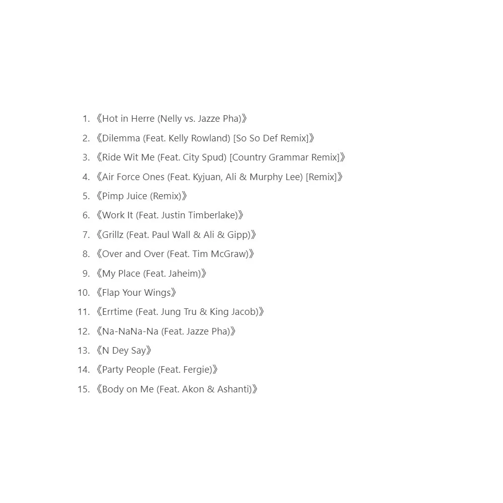 CD Nelly Da Derrty versões fundidas com melodias pop e ritmos brisk do rap do sul, é uma do rap representativo