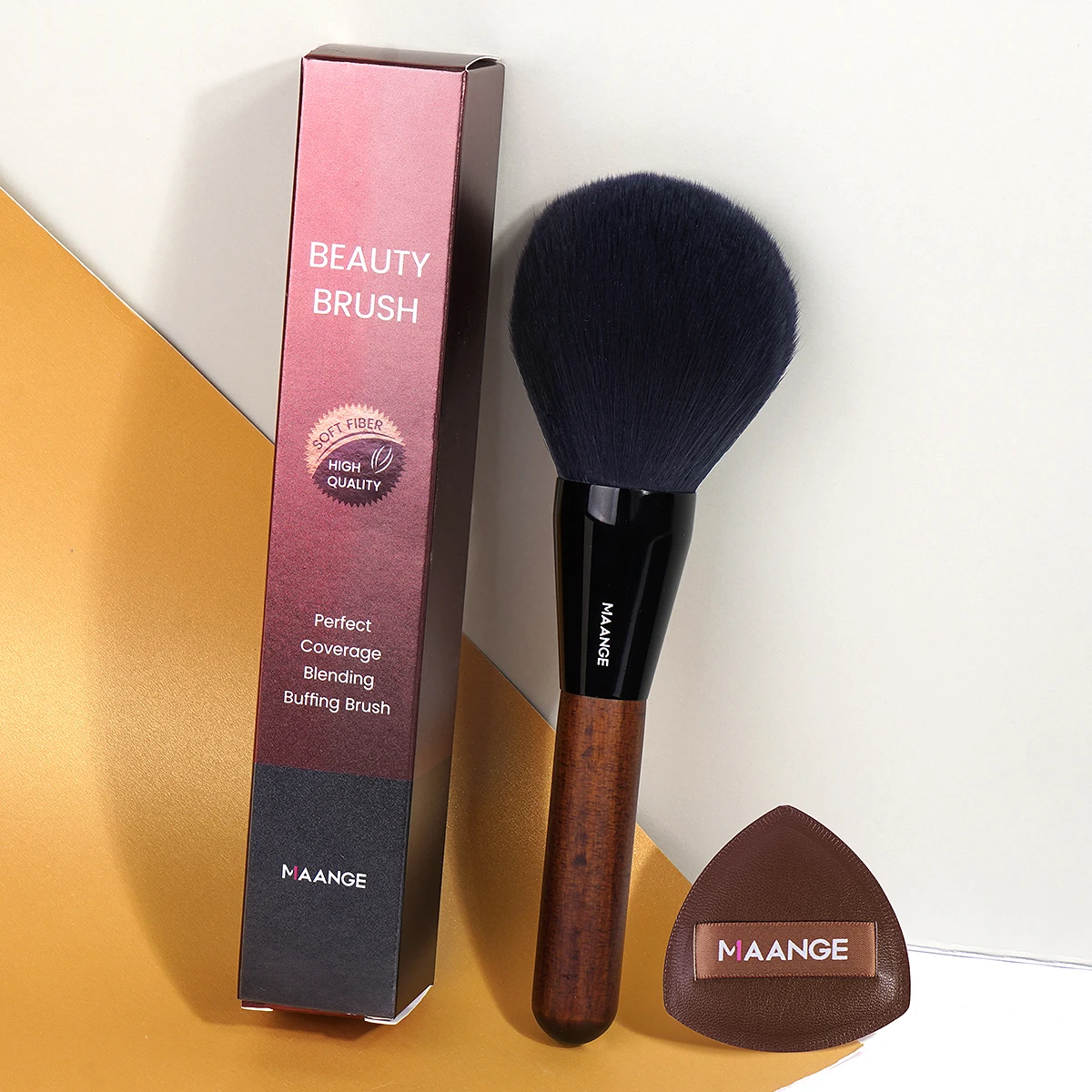 MAANGE فرشاة بودرة احترافية فرشاة كبيرة ناعمة وكثيفة مع وسادة هوائية منتفخة لمزج مستحضرات التجميل أداة فرش المكياج هدية