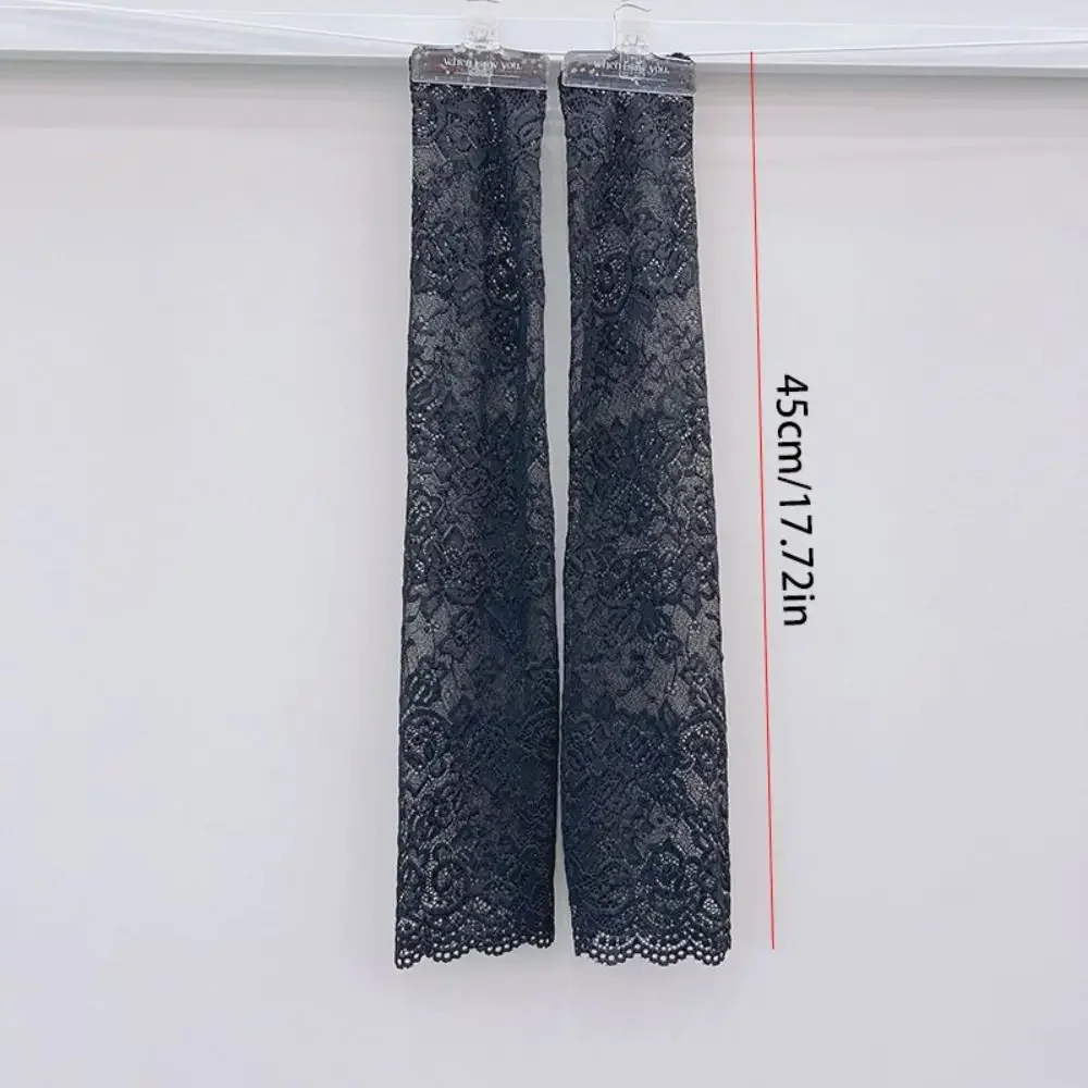 Guanti a maniche lunghe in seta di ghiaccio anti-UV con protezione solare con design in pizzo Copribraccia con isolamento UV per ciclismo e attività all'aperto