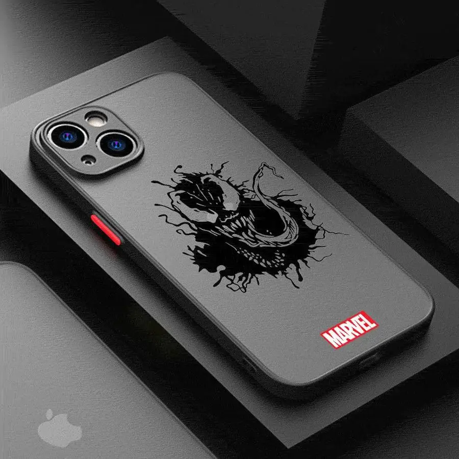 Marvel Spiderman VENOM Custodia per telefono per Apple iPhone 16 11 13 15 12 14 Pro Max 7 XR X XS 13 12 Mini 14 16 Plus 8 Cover opaca