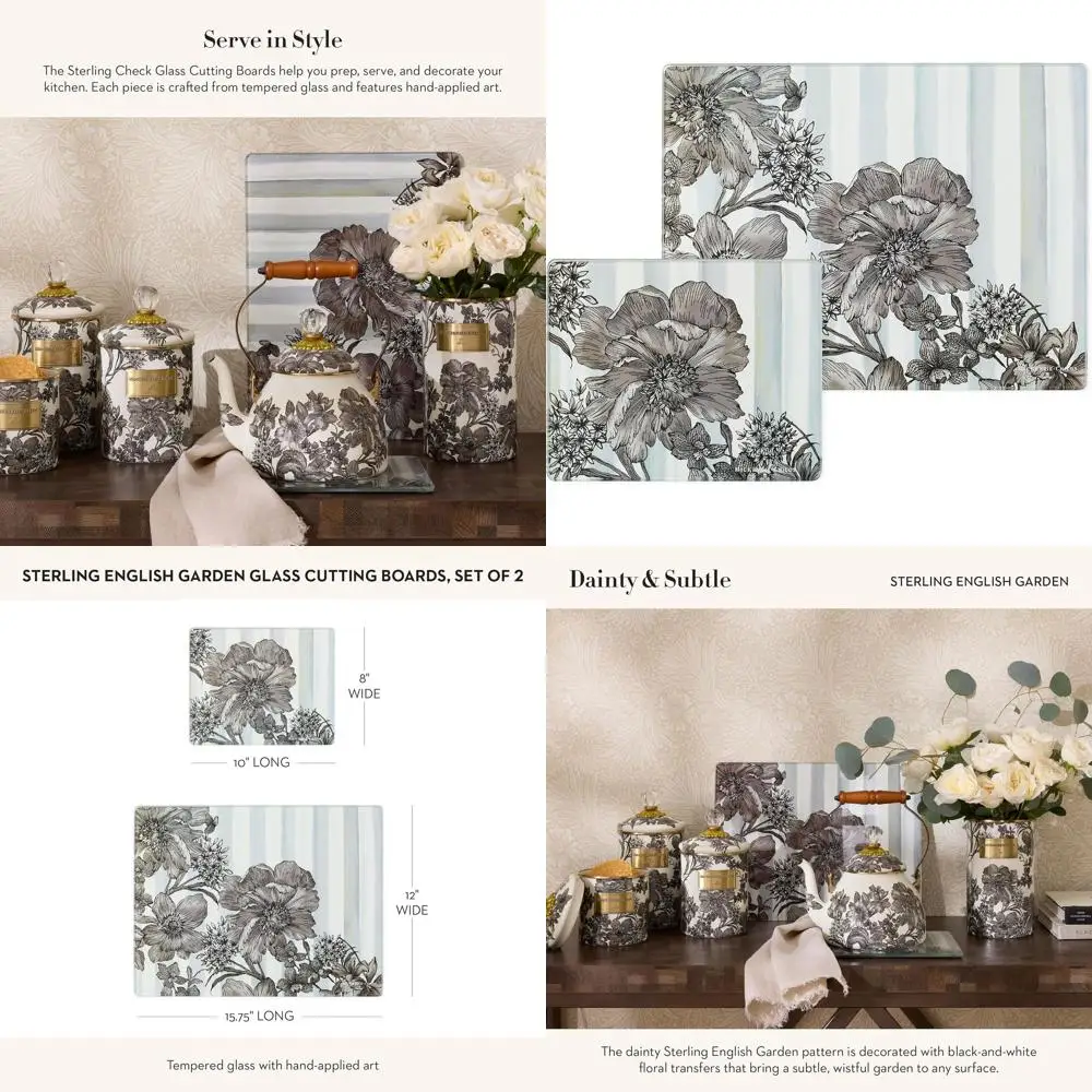 

Разделочные доски из закаленного стекла, сейф на столешнице, английский садовый стиль