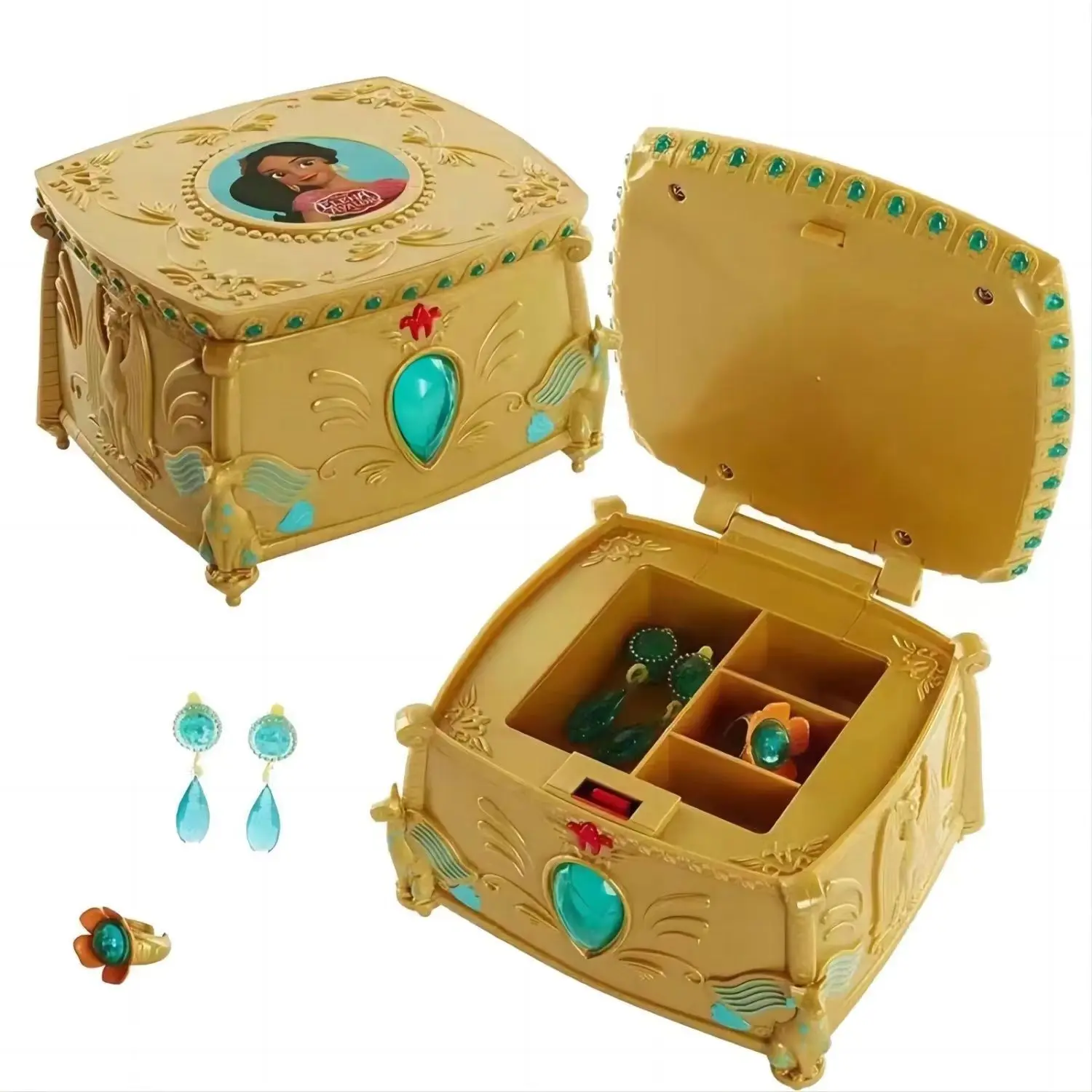 Original  Elena of Avalor Light of Enchantment Jewelry Box Gold Games for Girls Dress Up Game Jewelry storage