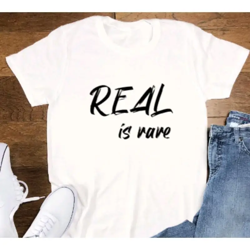 

Real Is Rare White T Shirt