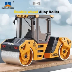 Huina 1:50 Alloy Diecast Truck Double Wheel Roller Model Simulation Engineering Vehicle Car Model Children's Day Gifts