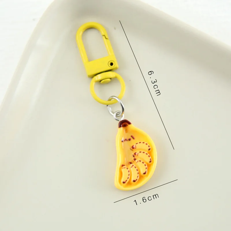Breakfast Keychain Cute Design Fried Egg Keychain Backpack Accessory Mobile Phone Lanyard Simple Color Scheme