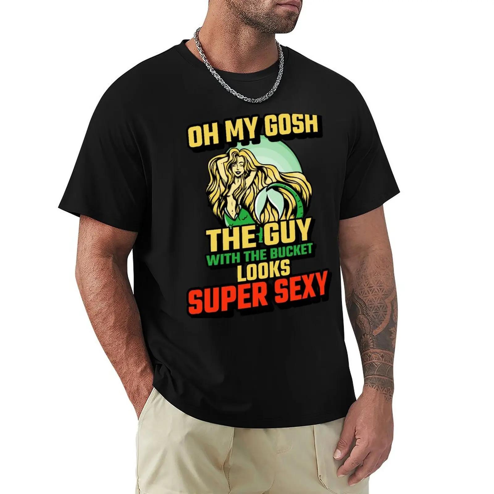 Mermaid Bucket Guy Sexy - Aquarium Fish Keeping Aquarist T-Shirt Sport Basic Moisture Wicking Tee