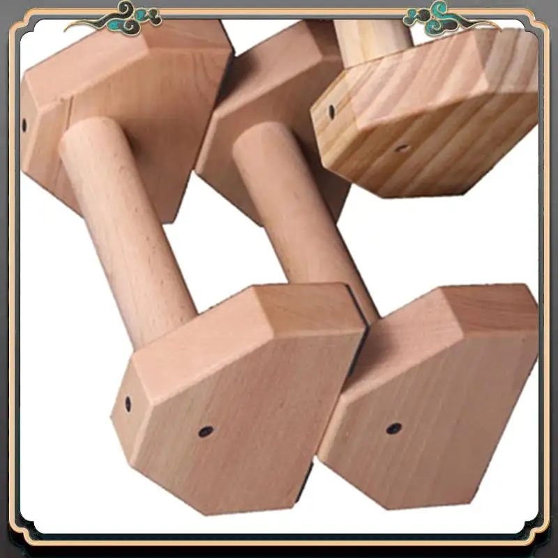 

Premium Push-Up Stand Wood Pushup Bars Non-Slip Base Exercise Home Workout Equipment Handle Stands For Strength Training