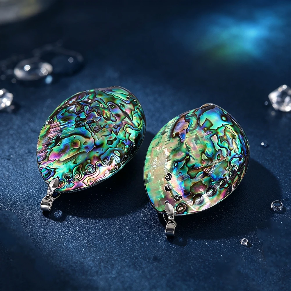 Natural Abalone Shell Pendant Double Sided Iridescent Freshwater Irregular Seashell Boho Beach Charms DIY Jewelry Making Gift