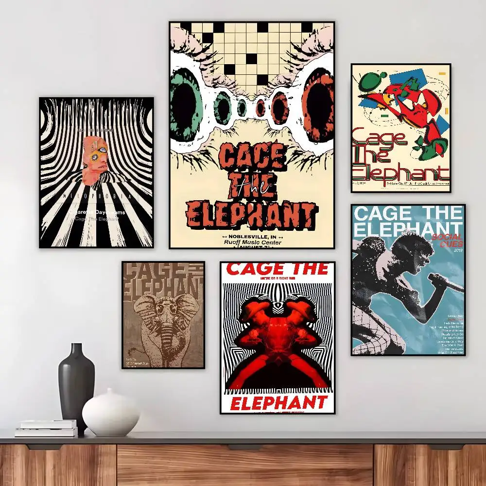Pop Rock Band Cage The Elephant Poster Art canvas HD aesthetic Printing Paper Wall Art for Living Room Bar fashion Home Decor