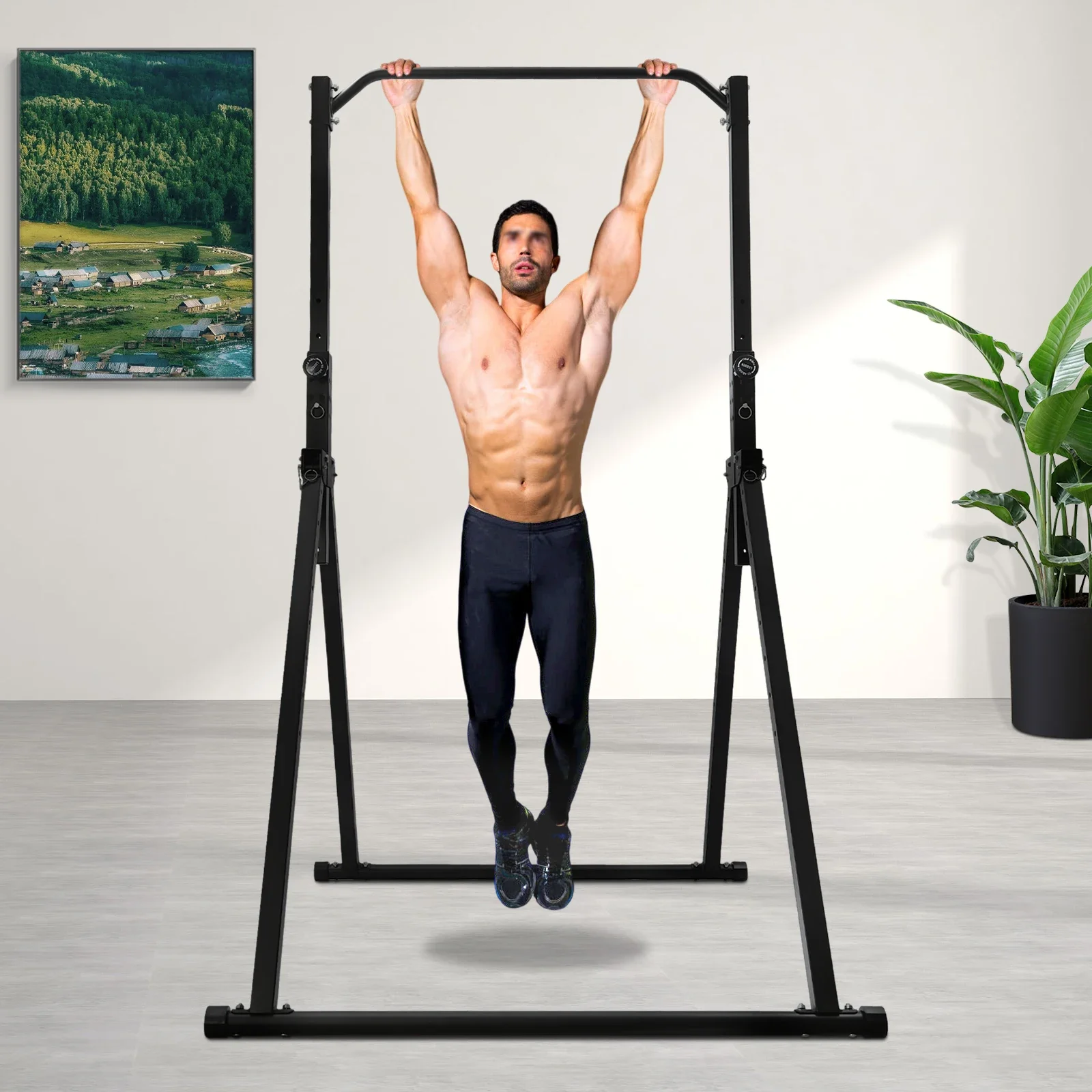 Stazione per trazioni triangolare, barra per trazioni per attrezzature per l'allenamento della forza della palestra domestica, barra per trazioni domestiche ad altezza regolabile