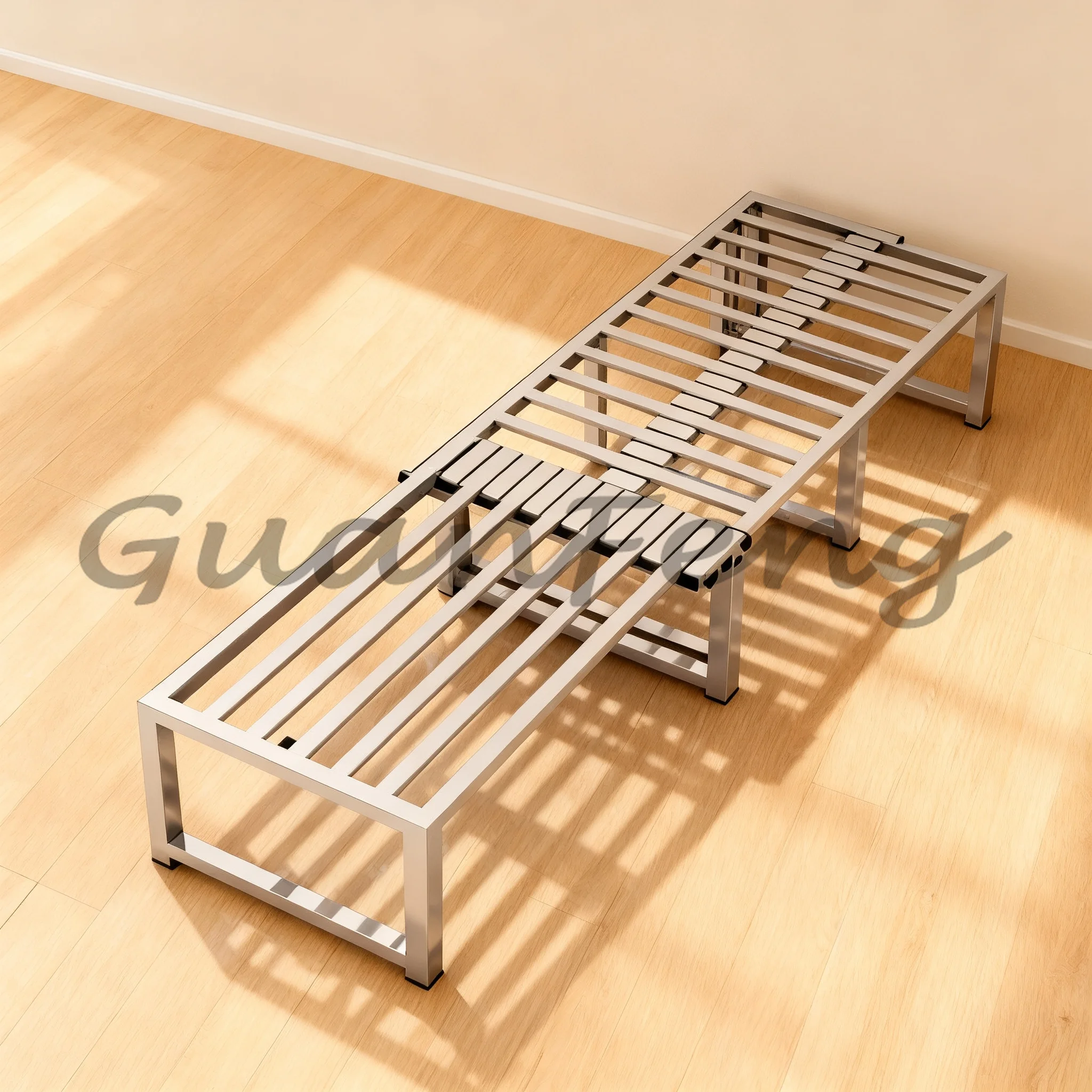 Space Saving Portable Telescopic Splicing Bed, Stainless Steel Thickened Widened Bed for Family Hotel