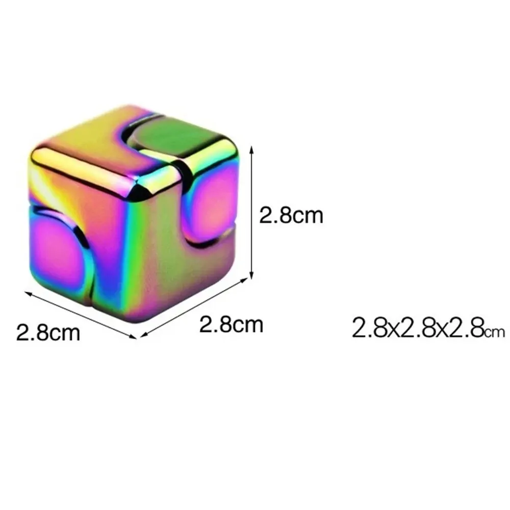 Metal Cube Fingertip Spinner Decompression Spinning Tops Anti-Anxiety Toys Hand Fidget Spinner Vent Toys Flipo Flip For Children