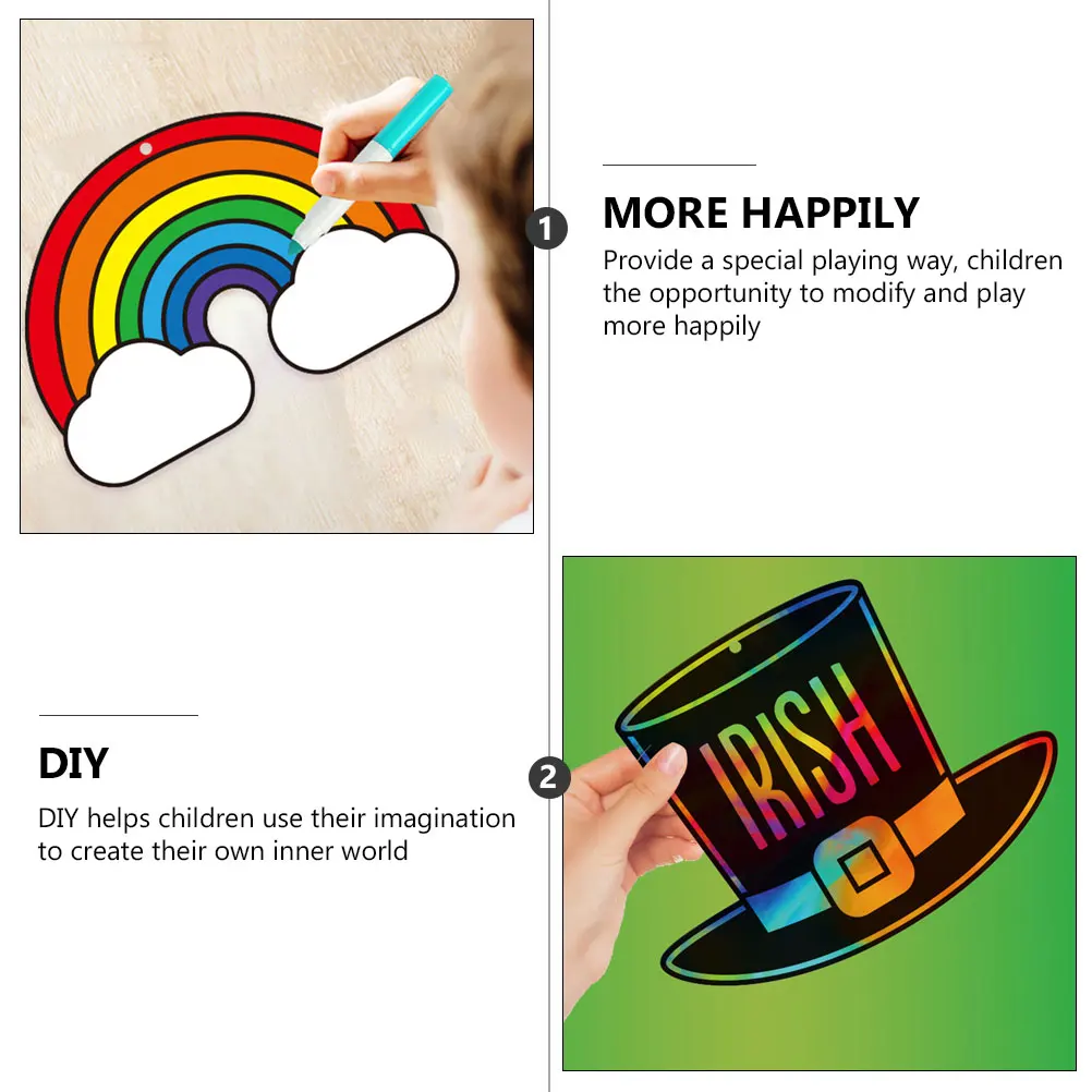 

Kids Scratch Drawing Paper Set St Patrick Party Supplies Off Children
