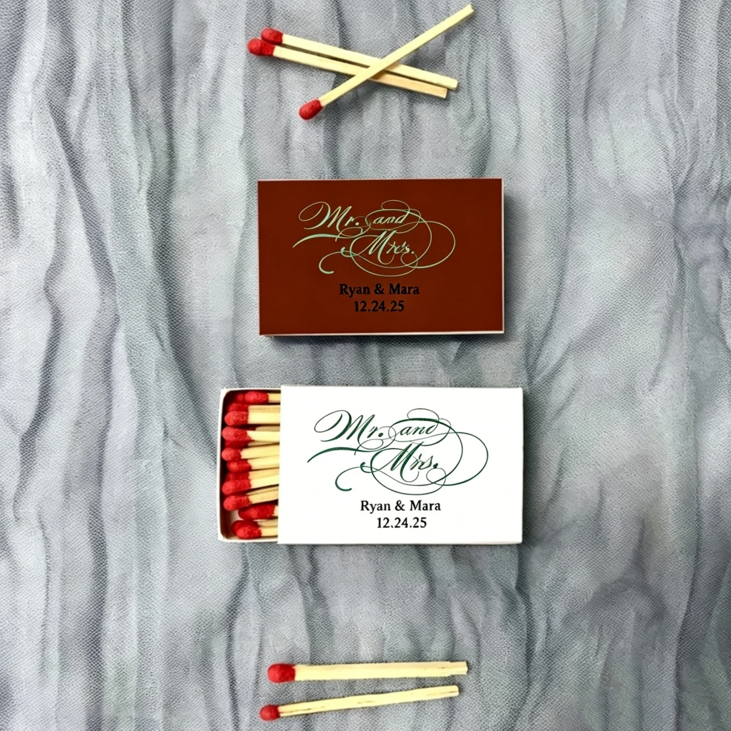 

Personalized Wedding Stunning Matchboxes, Custom Breathtaking Design, Premium Favours for Wedding Event