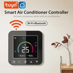 Termostato de aire acondicionado inteligente Tuya, conexión WiFi, IR, Sensor de temperatura, aplicación Smart life, Alexa y Google Home