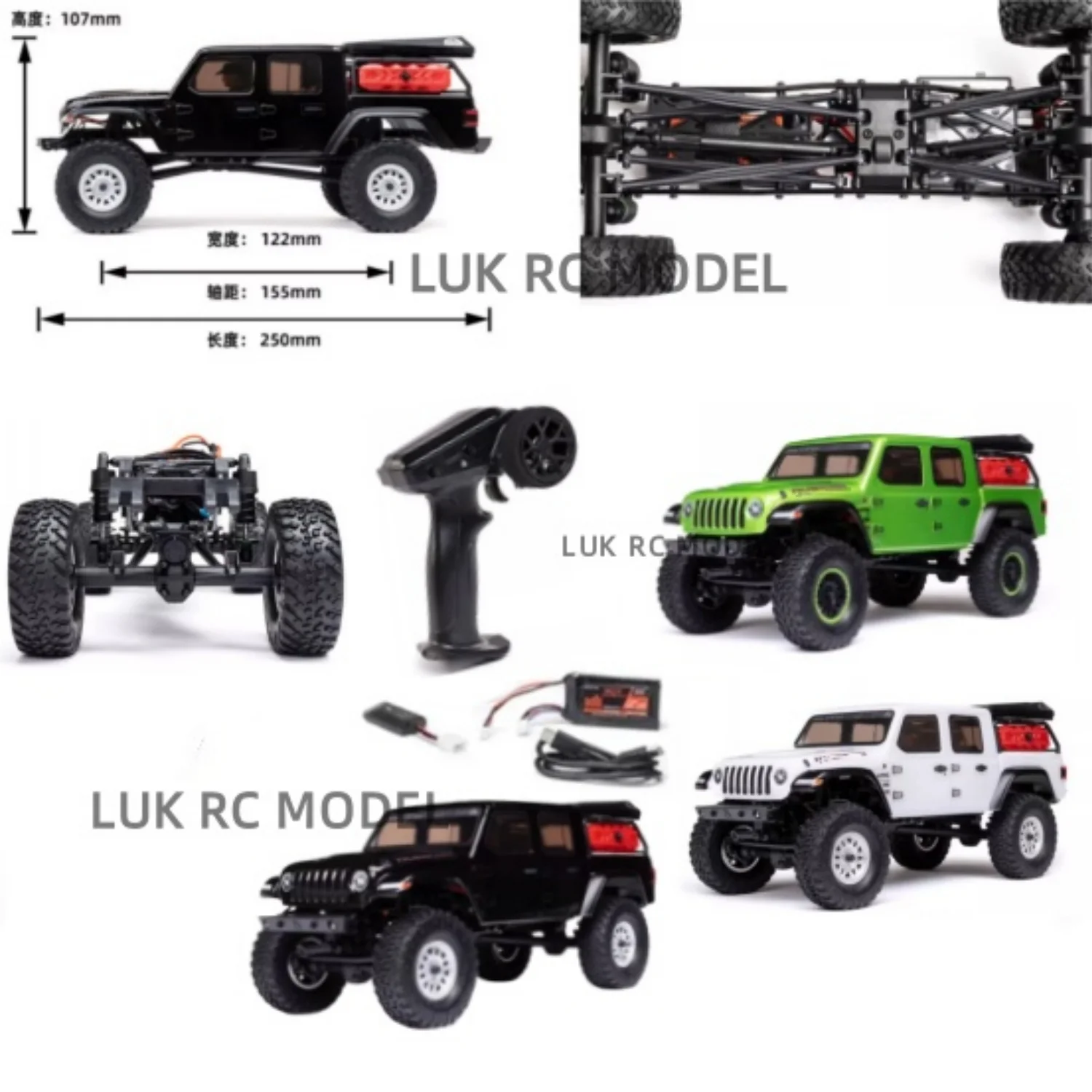 

Осевой SCX24 1:24 RTR полноразмерная имитация полноприводного дистанционного управления внедорожник для скалолазания AXI00005 V2 gif