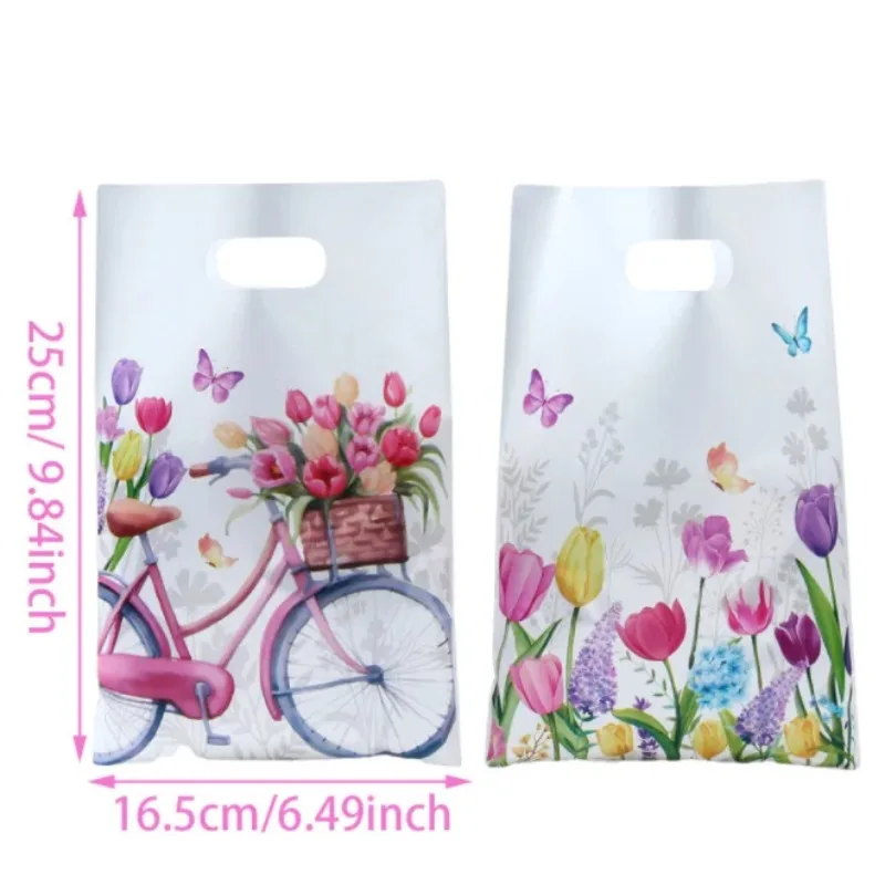 

100PCS Christmas Cartoon Gift Bags with Handles - Holiday Party Favor Pouches for Kids, Birthday Celebrations, Candy &Packaging