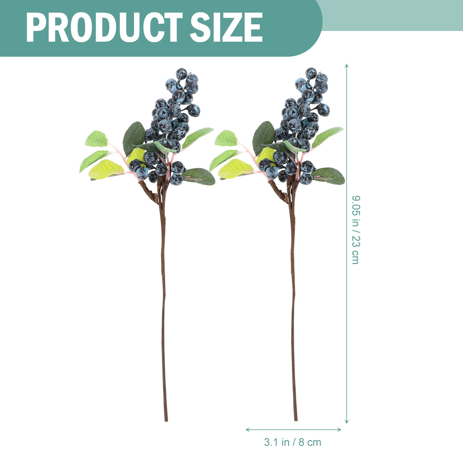 

5pcs Premium PVC Artificial Berries Decor Bright Lifelike Berry Flower for Christmas Holiday Wedding Home Decoration Blueberry