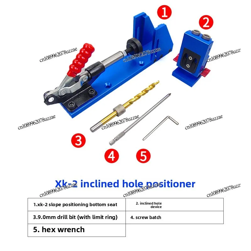 XK-2 Posizionatore di fori obliqui per la lavorazione del legno Lega di alluminio Perforatrice per fori obliqui Pannello per mobili Perforazione di fori Artefatto di posizionamento