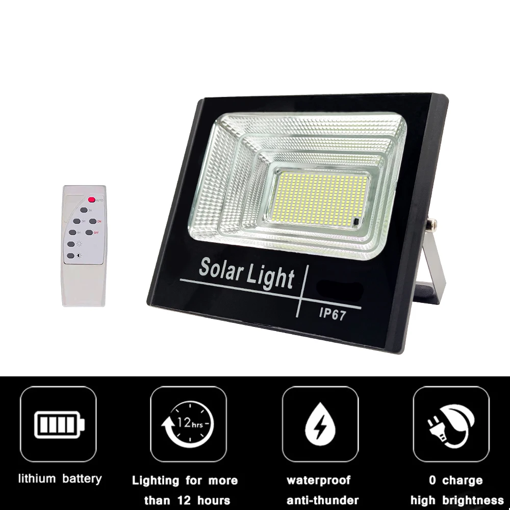 Solar floodlight 100W 200W ultra durable and bright indoor and outdoor courtyard lighting IP67 waterproof solar floodlight.