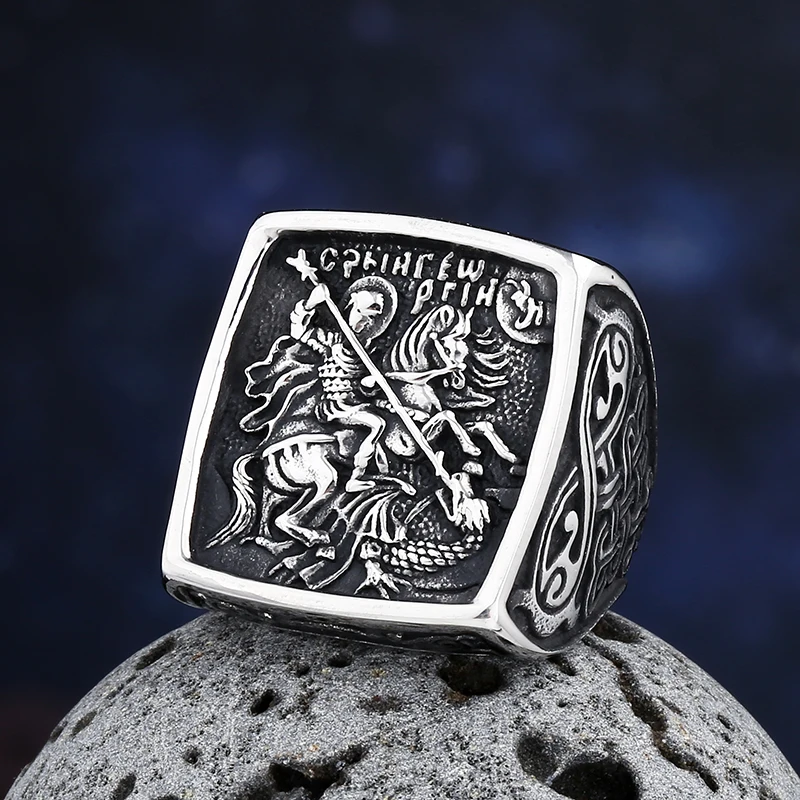 2024 New Vintage 316L Stainless Steel Special Knight Ring Fashion 