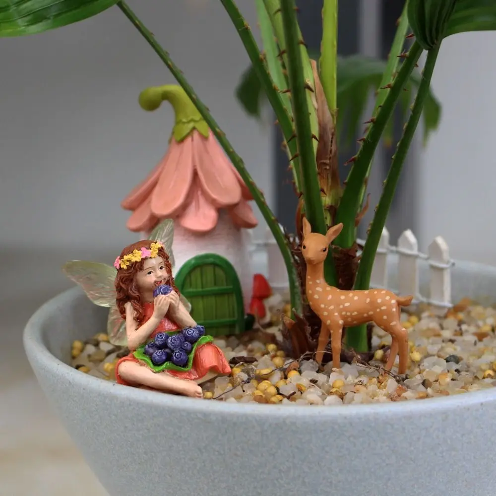 4 قطعة الجنية الراتنج قزم زخرفة الإبداعية لطيف حديقة تمثال مقاوم للماء الحرف اليدوية مصغرة تمثال المنحوتات غرفة المعيشة