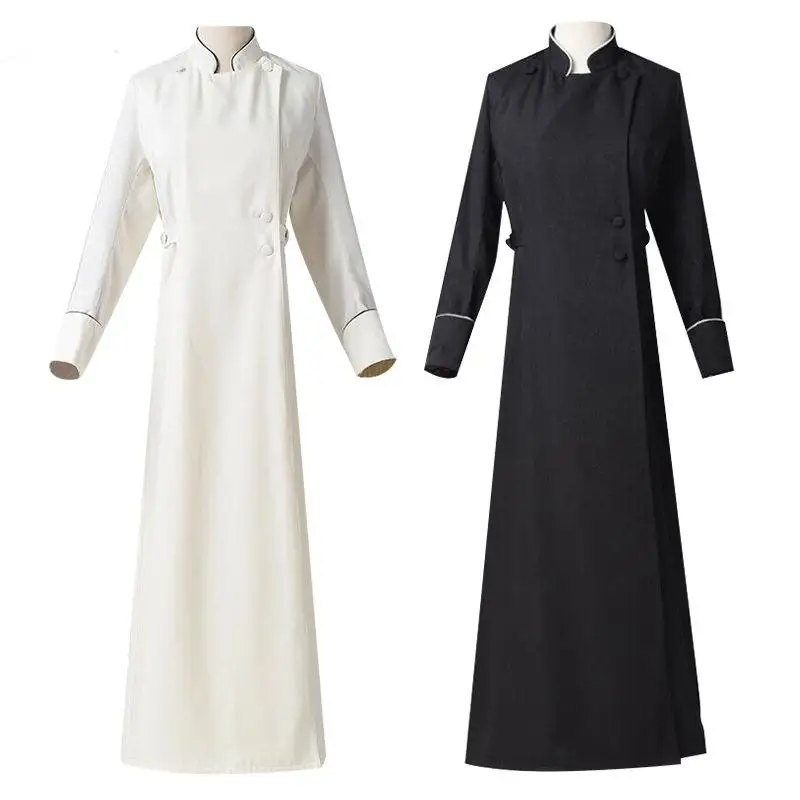 

Adult loween Medieval Costume Men's Women's Bla Beige Priest Cosplay Long Robe Stage Performance Clothes