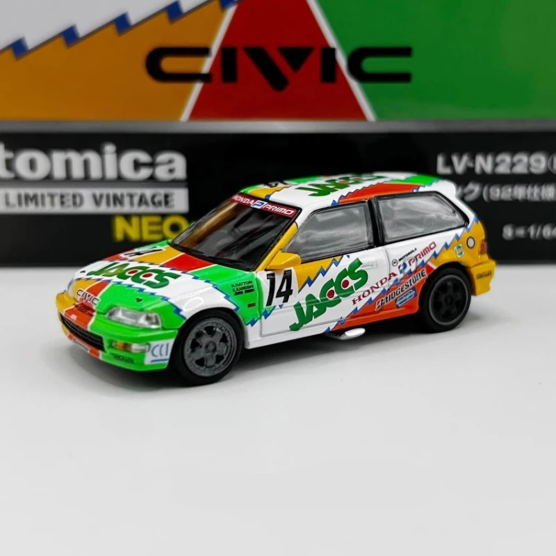 In stock 1: 64 N229b Civic 1992 model with alloy high-end realistic car parts. Creative decorative item. Festival gift.