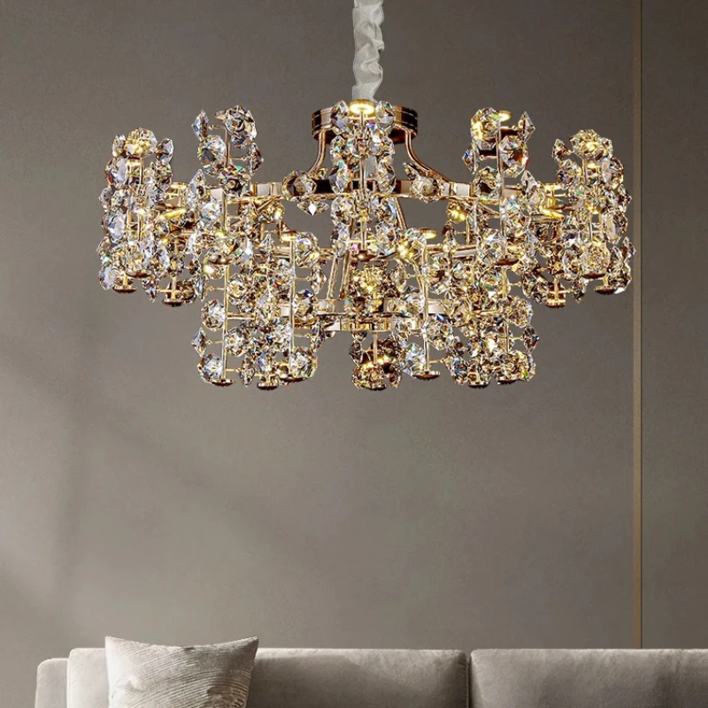 

Modern Luxury Crystal Chandelier Ceiling Luster Pendant Light LED Indoor Decor for Villa Hall Living Room Bedroom