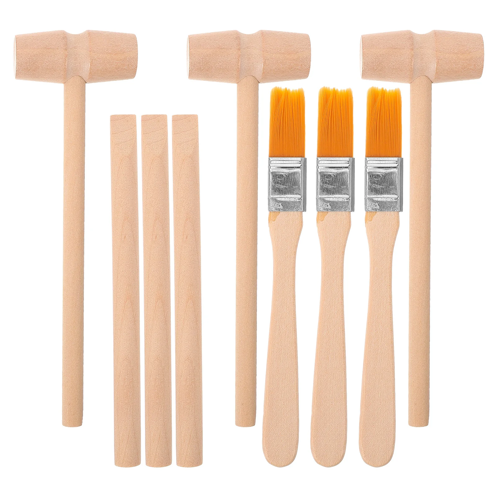 3 Sets Graben Werkzeug Spielzeug Kinder Edelstein Holz Hammer Meißel Pinsel Leichte Kleine Größe Pretend Spielen Pädagogische