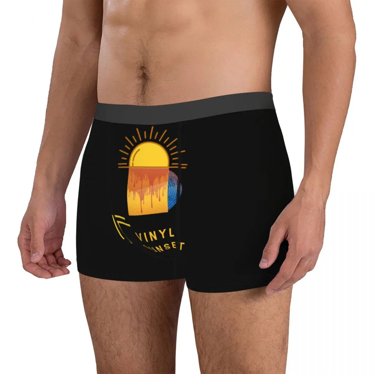 Sexy Vinyl LP Music Record Sunset 23 Men's Boxer Briefs Autumn Wearable Graphic Cool Skivvy Humor Graphic