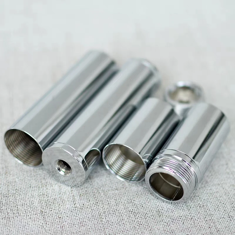 Tubo de luz hueco de 32 mm de diámetro para lámparas de pie, cromado con roscas internas en ambos extremos, accesorios de iluminación