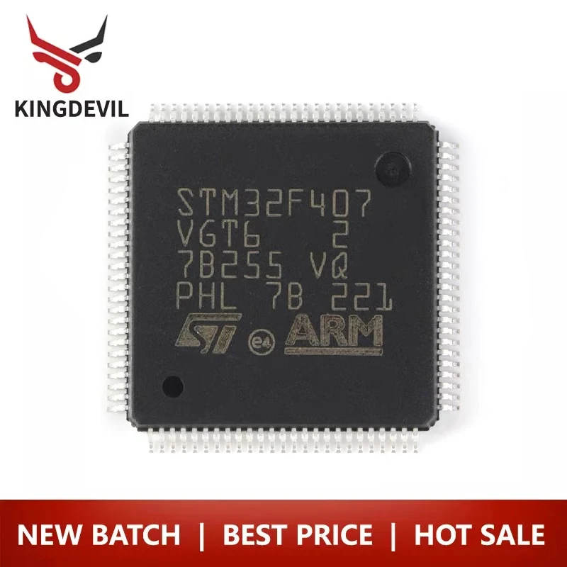 1pcs/lot Original Genuine STM32F407VGT6 LQFP100 STM32 High Performance MCU STM32F4 Series Single Chip microcontroller LQFP-100