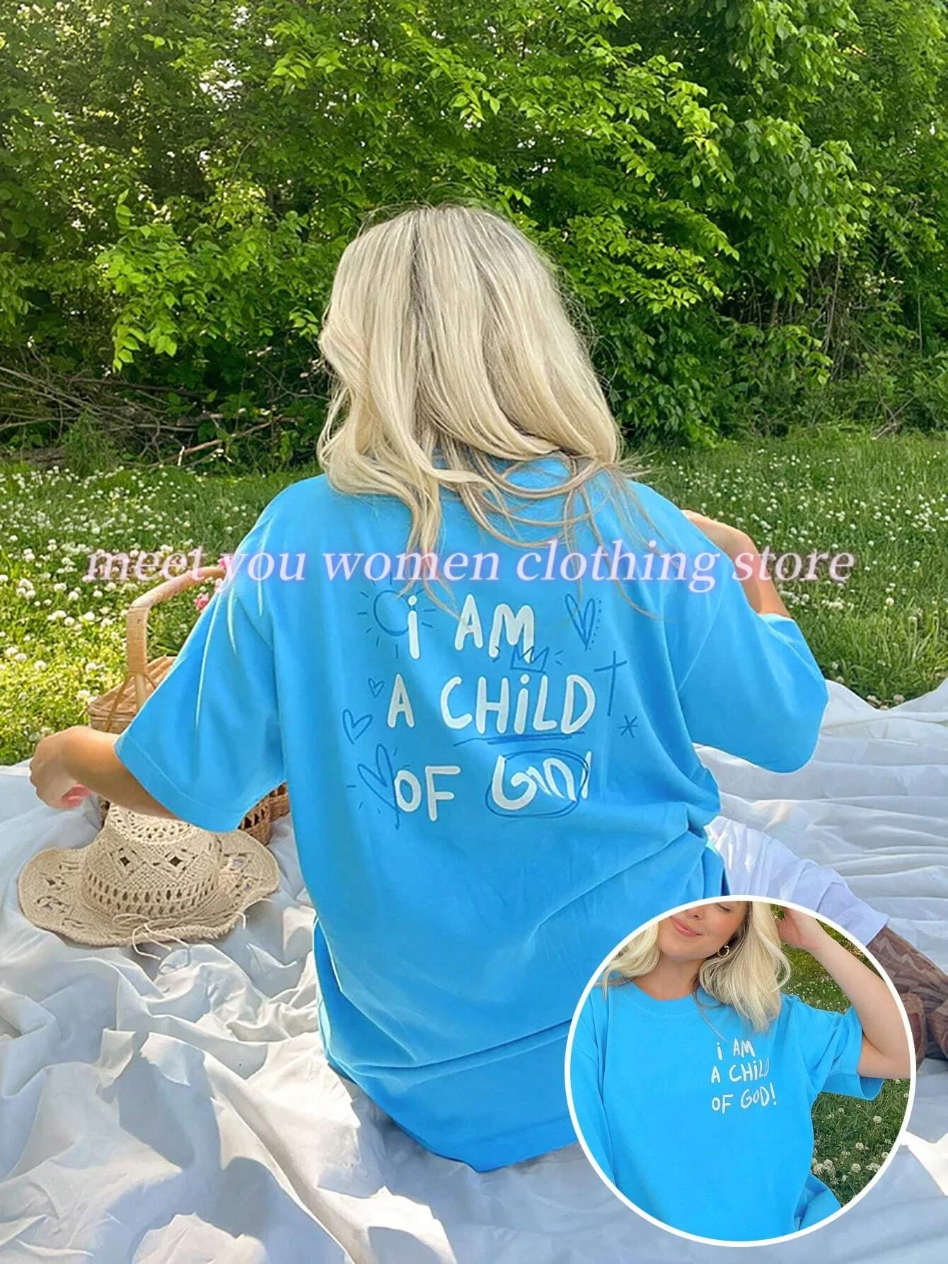 I AM A CHILD OF GOD Print  T-shirt Women Summer Harajuku Casual Short Sleeve  Girl  Tops Grunge Aesthetic Streetwear women  Tees