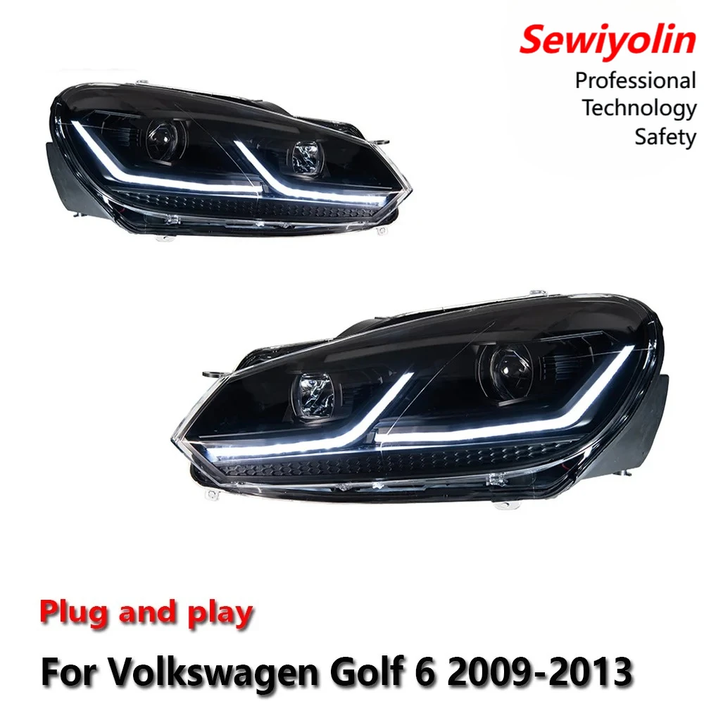 

Car LED Upgrade Headlight Accessories For VW Golf 6 Mk6 R20 2009-2012 DRL Brake Turn Signal Lamp Plug and Play