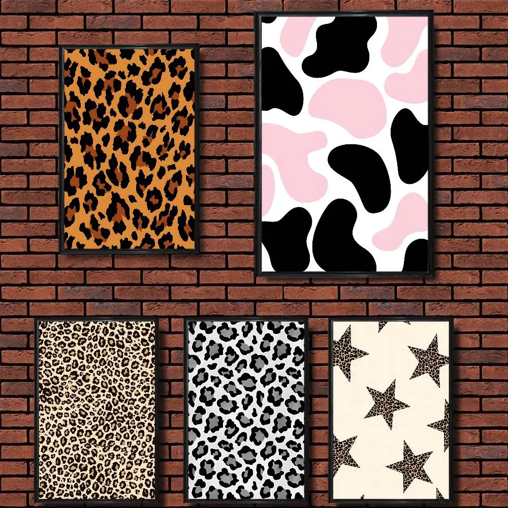 

cool Cow Pattern Sexy Leopard Poster HD Art Sticky Wall Waterproof Home Living Room Bedroom Bar Aesthetic Decoration