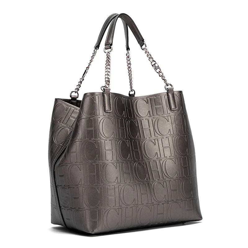 CH Ladies Tote Bag Versatile Superior Sense of Solid Colour Women's Large-capacity Tote Bag Simple Style Daily Fashion Style image 5