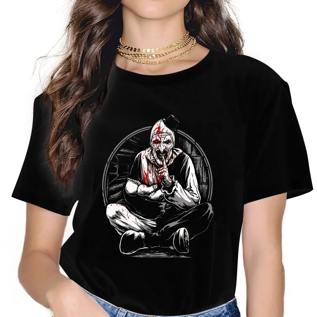 Clown Terriefer Slasher Movie Women T Shirt Fashion Unisex Polyester Crewneck TShirt Harajuku