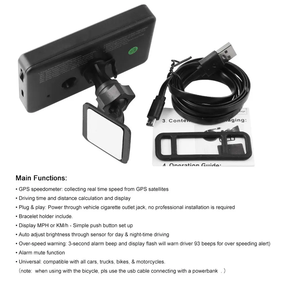 

HUD GPS Motorcycle Speedometer Mileage Recorder Tachometer Odometer Bike Modified GPS Satellite Trucks Bikes Motorcycles Display