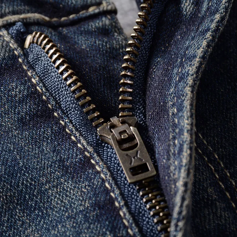 New Fashion Men's Jeans High Quality Jeans Men's Spliced Vintage Black Blue Elastic Slim Fit Split denim Pants