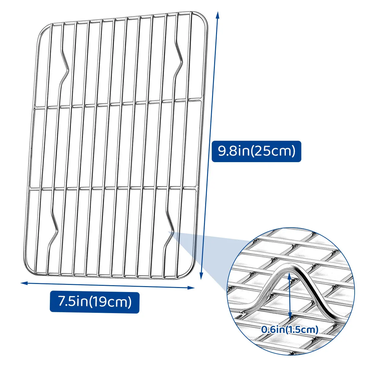 2Pcs Baking Rack Cooling Rack Stainless Steel Metal Roasting Cooking Rack Heat Resistant Grill Rack for Roasting Grilling