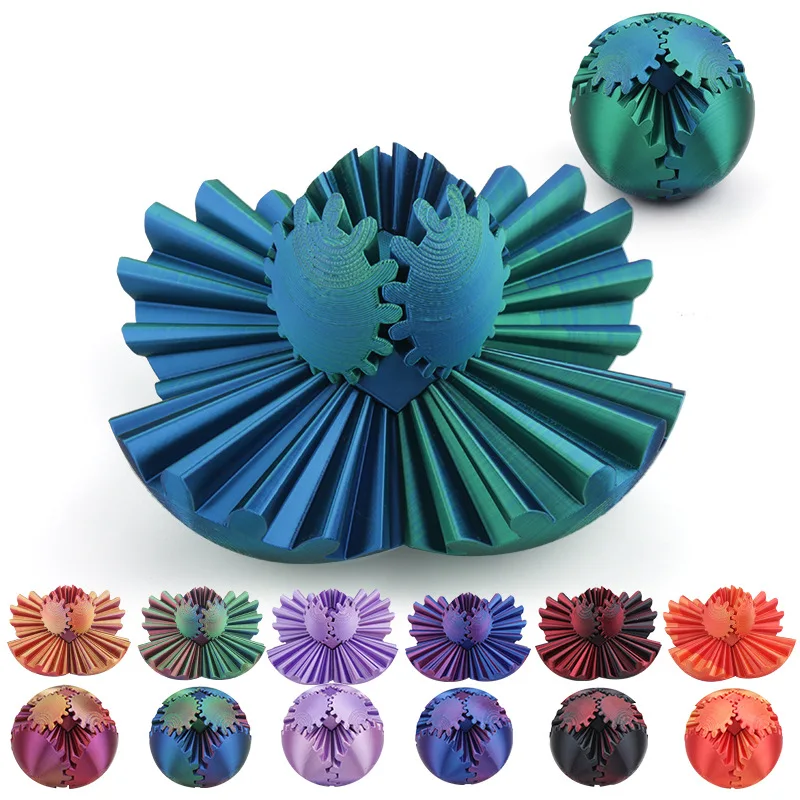 3D-Gedruckter Zahnrad-Ball, Drehender Stressabbau-Ball, Fidget-Schreibtisch-Deko, Rotierender Heimdekorations-Ball, Geschenk-Zahnrad-Spin-Ball – Detail 8