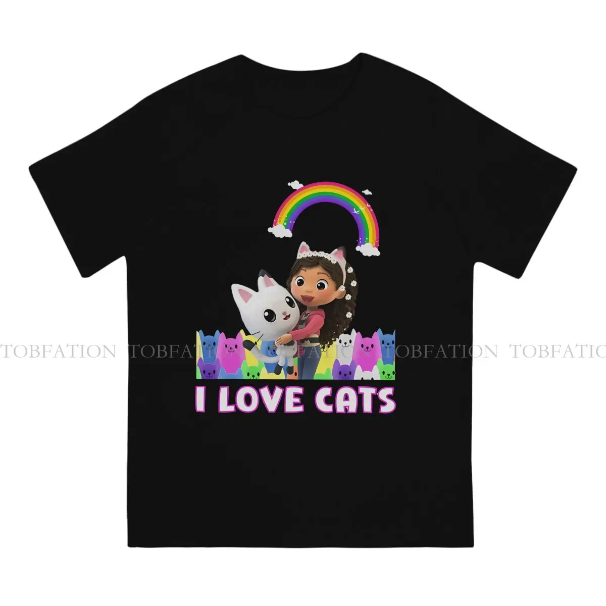 I Love Cat Style TShirt Gabby's Dollhouse Top Quality Hip Hop Gift Idea  T Shirt