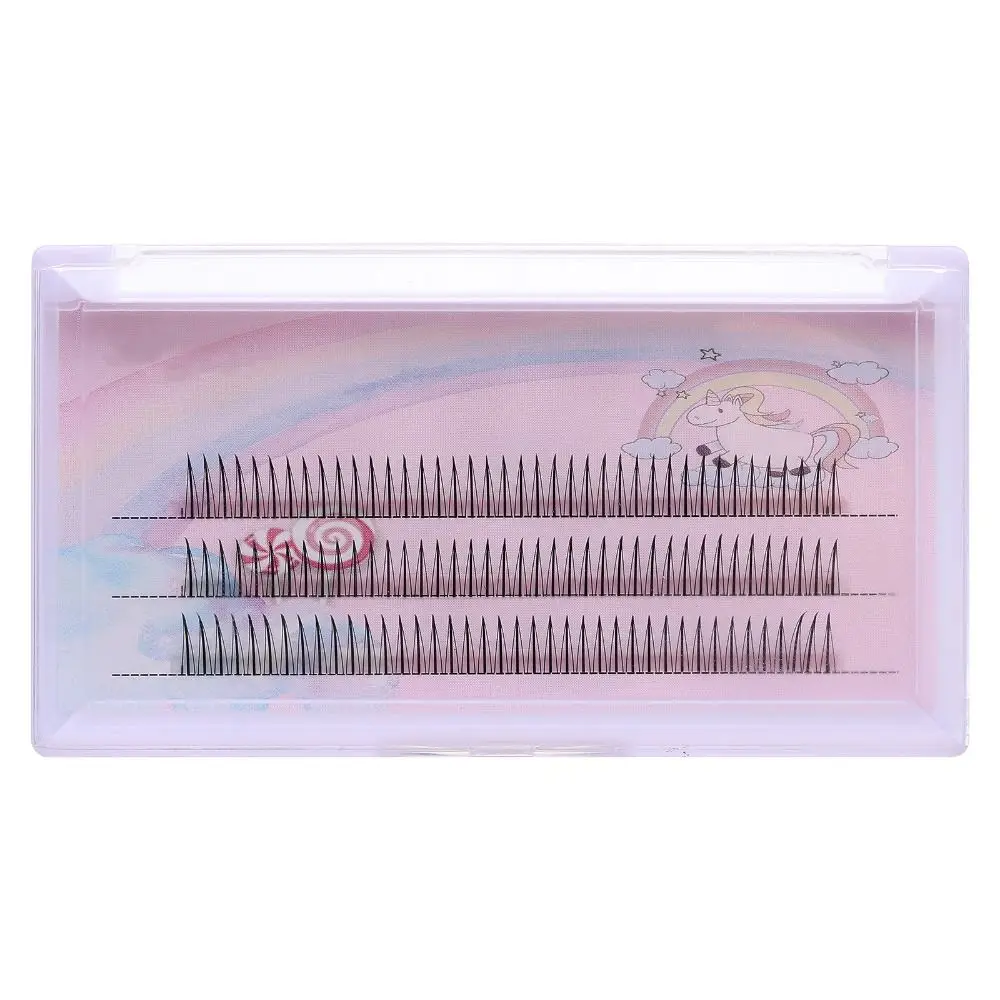 Black Brown A Shape Premade Eyelashes Makeup Individual Lashes Cluster Spikes Lash Wispy Fluffy False Eyelashes