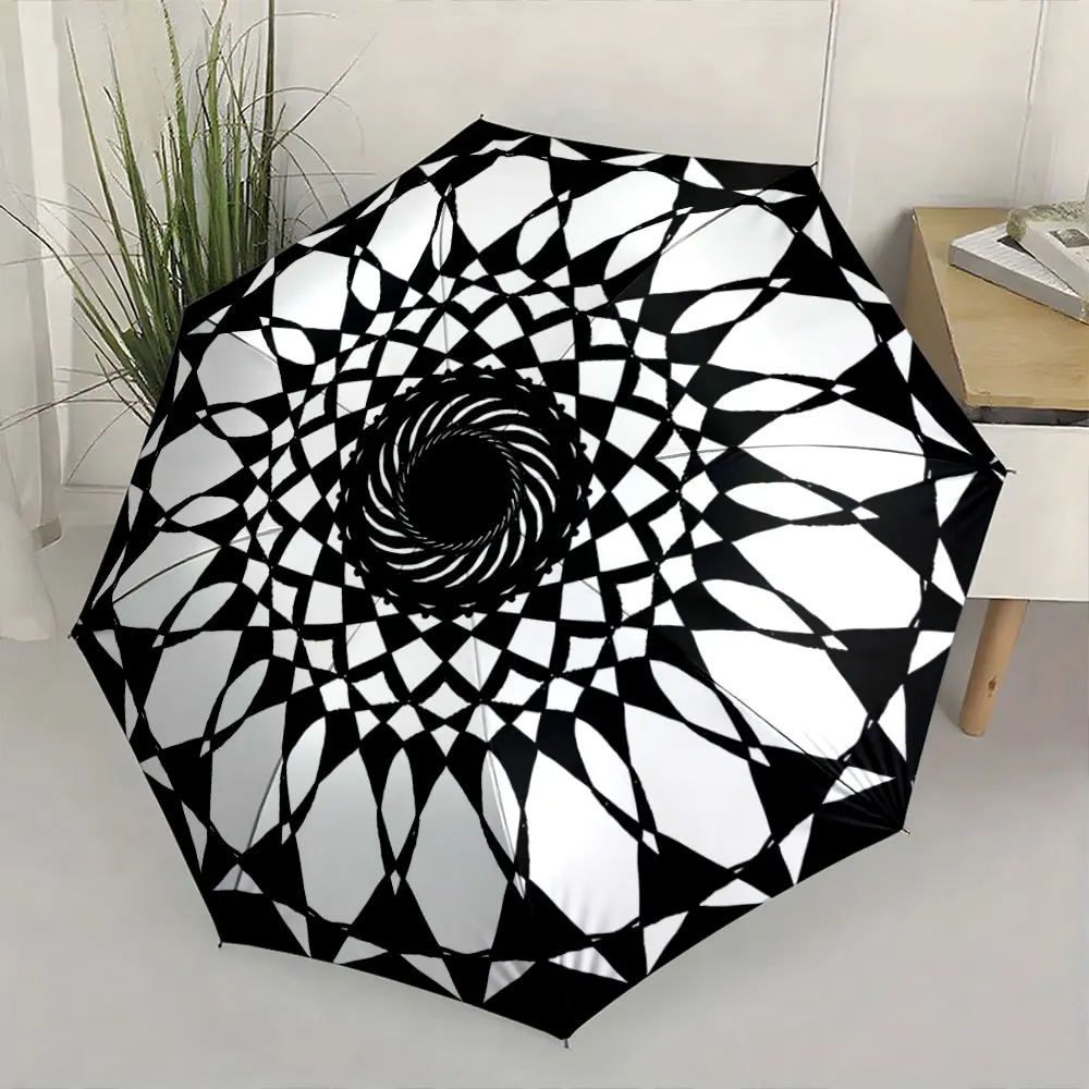 1PC Colorful Love-themed Umbrella with Pop Art Style Print 8 Iron Ribs Folding Umbrella Auto-Open Fashion Sunshade