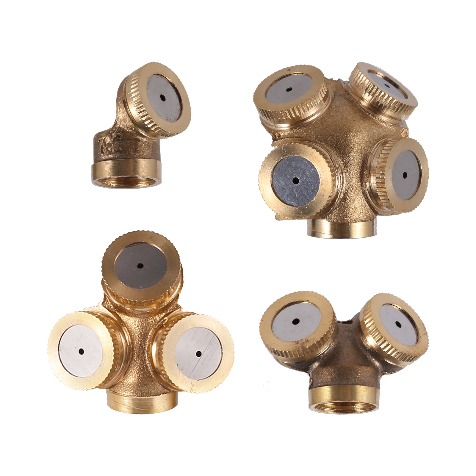 Brass Atomizing Sprayer 1/2/3/4 Nozzle Head Garden Lawn Watering Pesticide Spray Sprinkler Cooling System Agriculture Irrigation