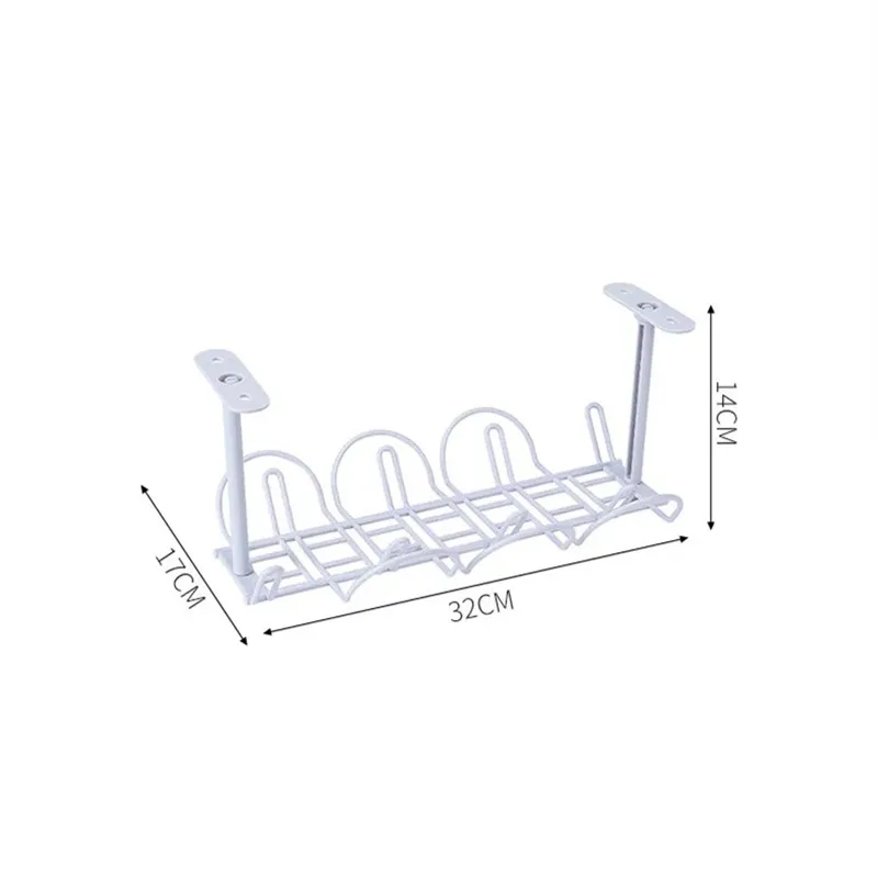 Rack di stoccaggio con presa autoadesiva sotto la scrivania cavo metallico organizzatore per ciabatta scaffale per la gestione dei cavi supporto per