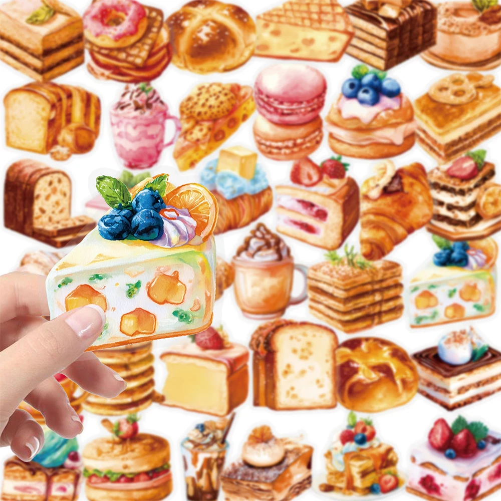 

10/30/56pcs Cute Dessert Cake Bread Cartoon Stickers Kid Graffiti Decals Toy DIY Suitcase Laptop Guitar Decoration Sticker Packs
