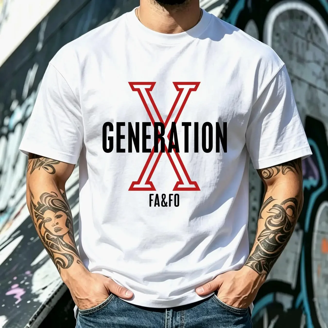 washed T Shirt Generation X FA FO Gen Era Assorted Sizes Colors vintage Washed Top For Everyday Wear Breathable Soft Versatile