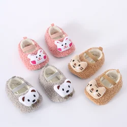 Warm Plush Baby Slippers Autumn Winter Toddler Floor Sock Shoes Infant Boy Girl Soft Anti-slip Walking Shoes Indoor Kids Shoes